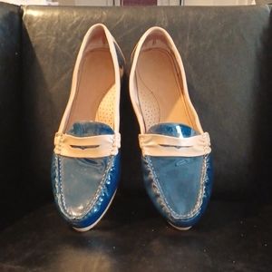 Blue and Tan Loafers, Size 11M